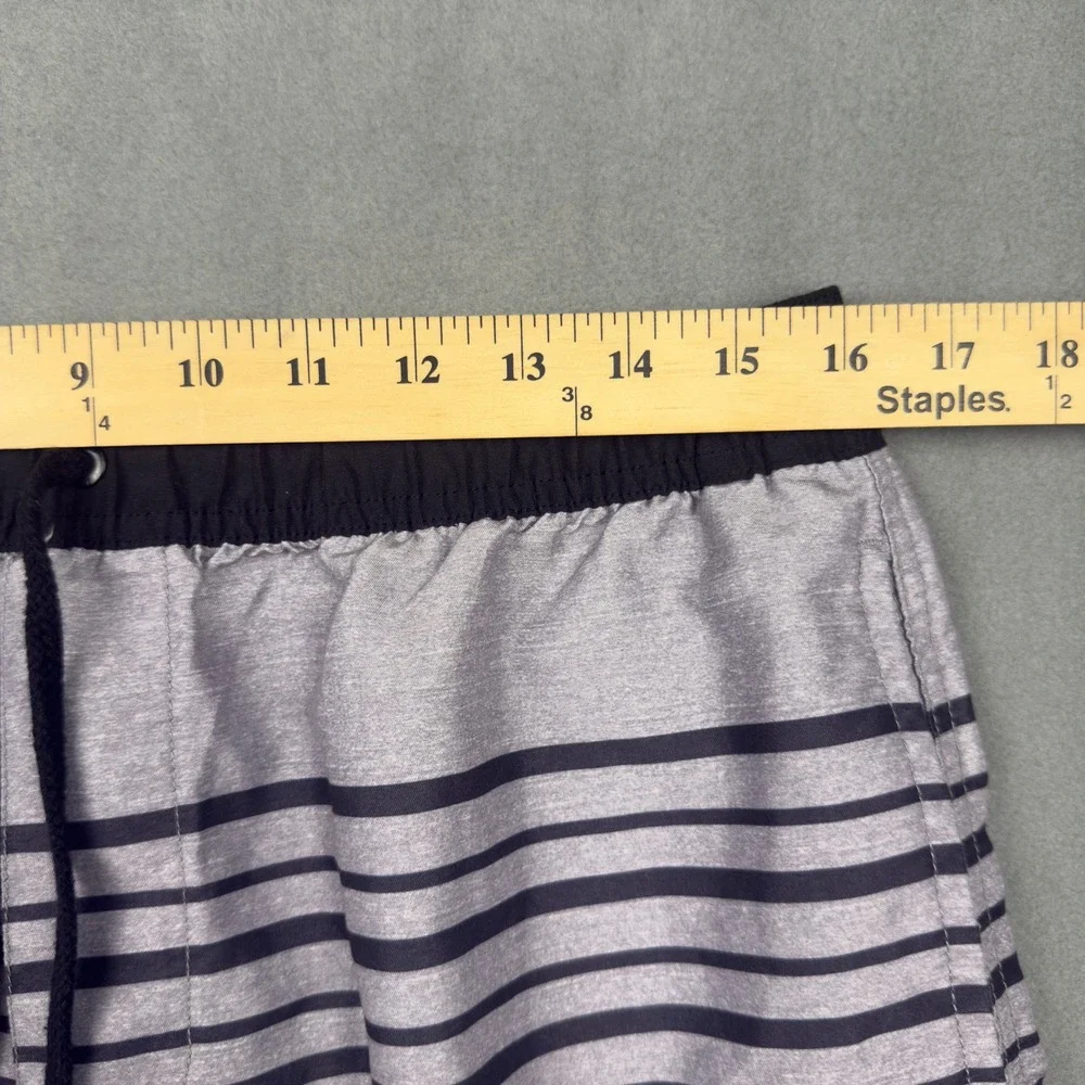 Cotton On Mens Swim Shorts Grey Black Striped Trunks Size Large
